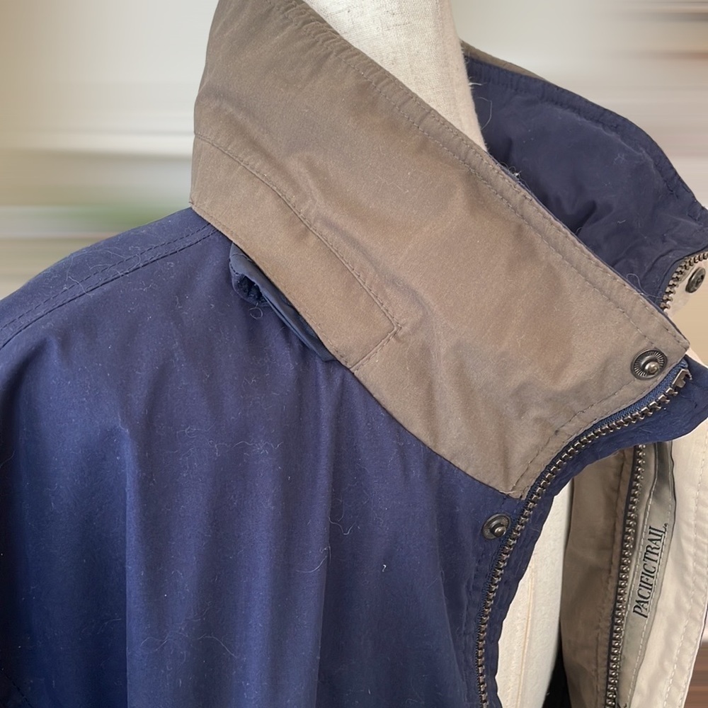 Pacific Trail Outdoor Wear Windbreaker Hooded Navy Blue M - Picture 3 of 10